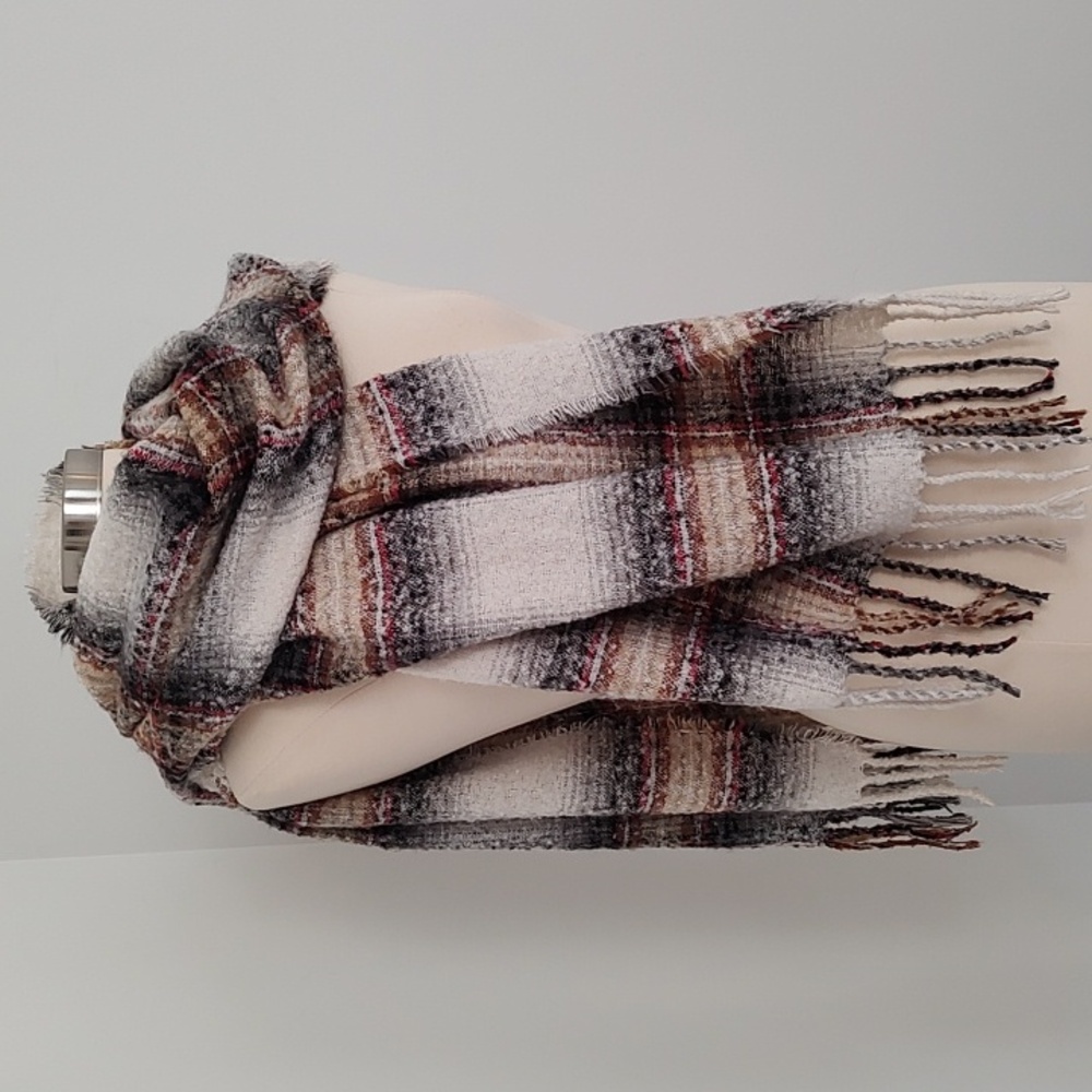 Steve Madden Large Plaid Soft Scarf